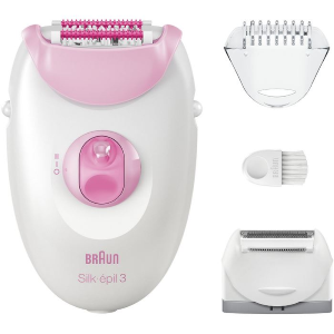 BRAUN EPILATORE SILK EPIL 3 WHITE E PINK SE3 031 - BIANCO/ROSA