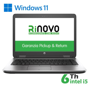 HP-RINOVO NOTEBOOK 640 G2 INTEL CORE I5-6GEN. 14" 16GB 240GB SSD WINDOWS 11 PRO - RICONDIZIONATO - GAR. 12 MESI